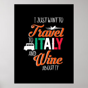 Affiche Cadeau de Noël Voyagez en Italie et faites du vi