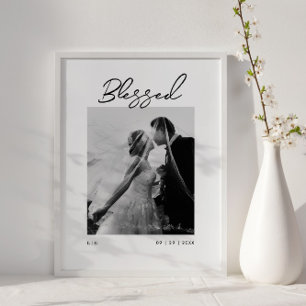 Affiche Cadeau de Nouvellement Mariés Monogramme de Couple