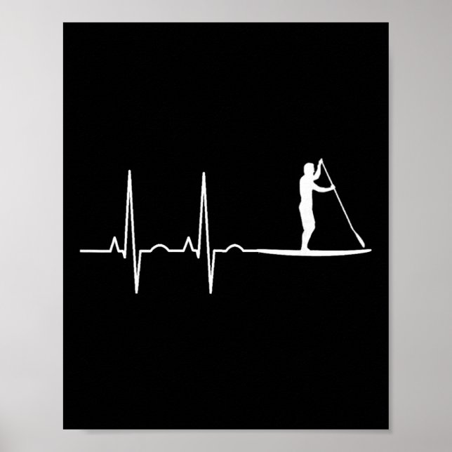 Affiche Cadeau de paddling battement de coeur de paddle st (Devant)