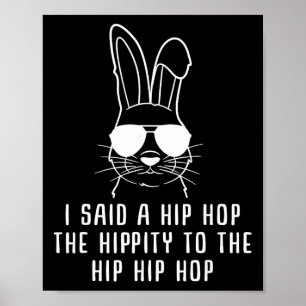 Affiche Cadeau de Pâques lapin lunettes de soleil Hip-hop