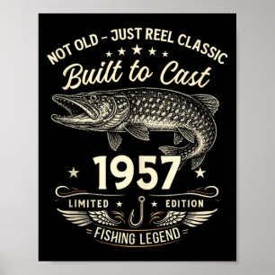 Affiche Cadeau de pêche pour hommes 69e anniversaire Origi