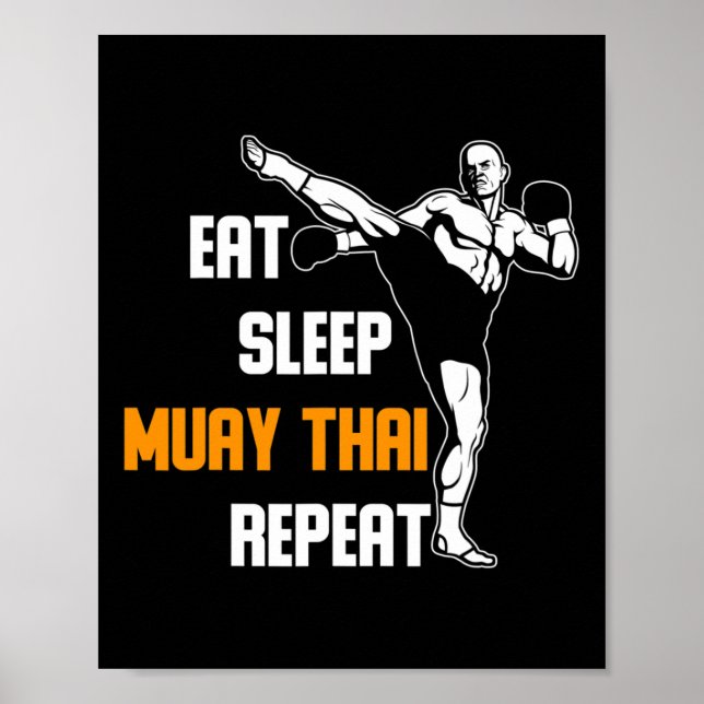 Affiche Cadeau de pratiquant d'arts martiaux de kickboxing (Devant)