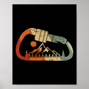 Affiche Cadeau de randonnée d'escalade vintage rétro grimp