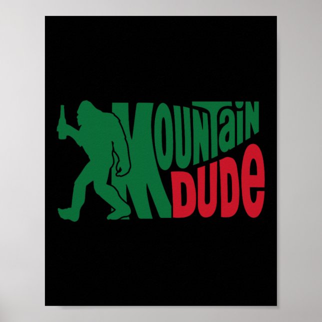 Affiche Cadeau de randonnée drôle de Bigfoot Sasquatch Mou (Devant)
