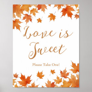 Affiche Cadeau de Remise de Cadeaux de Mariage d'Automne L