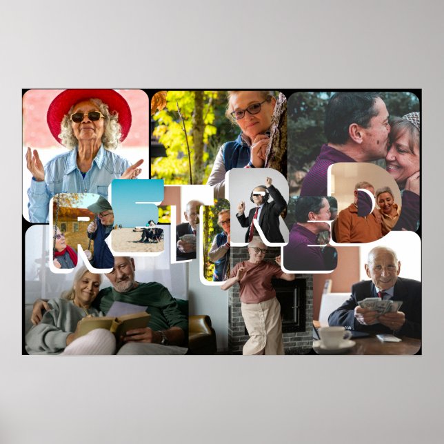 Affiche Cadeau de retraite, amusant retraité ligne de temp (Devant)