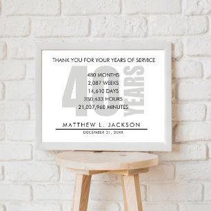 Affiche Cadeau de retraite de 40 ans ou d'amortissement de