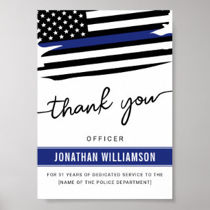 Affiche Cadeau de retraite d'un policier de Merci sur mesu