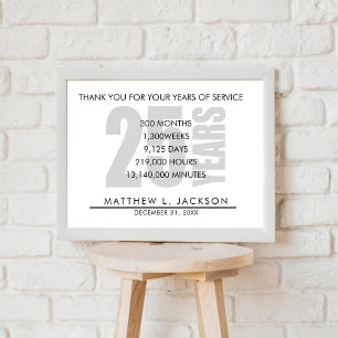 Affiche Cadeau de retraite ou d'amortissement de 25 ans