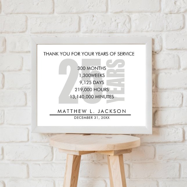 Affiche Cadeau de retraite ou d'amortissement de 25 ans (Créateur téléchargé)