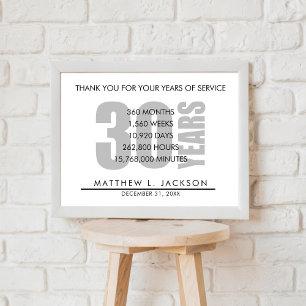 Affiche Cadeau de retraite ou d'amortissement de 30 ans