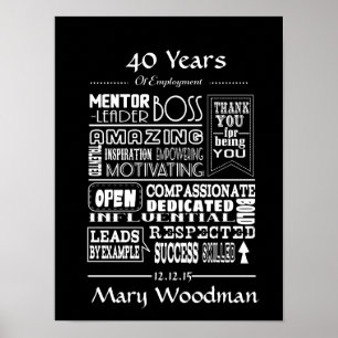 Affiche Cadeau de retraite pour le prix de service long de