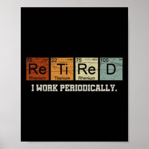 Affiche Cadeau de retraite Professeur de chimie retraitée