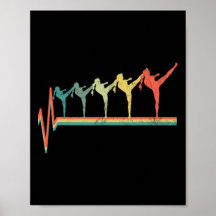 Affiche Cadeau de rythme cardiaque de kickboxing drôle de 