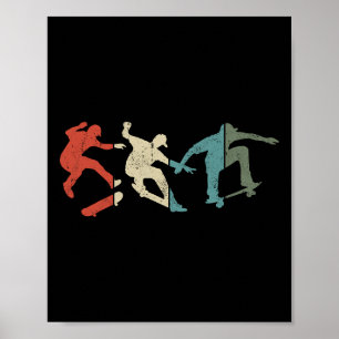 Affiche Cadeau de rythme cardiaque de skateboard pour fair