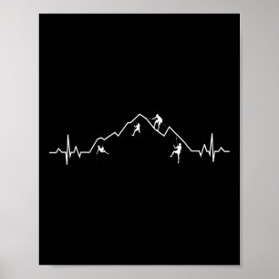 Affiche Cadeau de Rythme Cardiaque d'Escalade