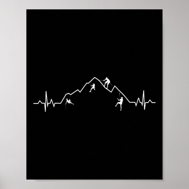 Affiche Cadeau de Rythme Cardiaque d'Escalade (Devant)