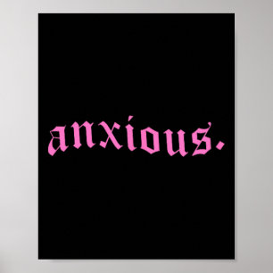 Affiche Cadeau de santé mentale rose gothique pastel anxie