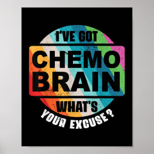 Affiche Cadeau de sensibilisation rétro Cerveau Chimiothér