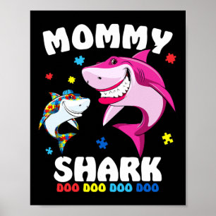 Affiche Cadeau de Sensibilisation sur l'autisme de requin