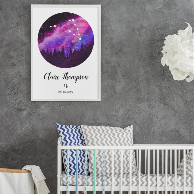Affiche Cadeau de signe du zodiaque Constellation Capricor (Créateur téléchargé)