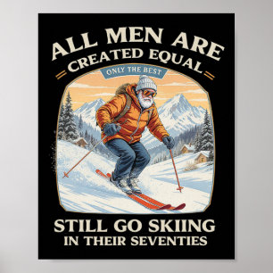 Affiche Cadeau de skieur pour 70e anniversaire Ski vintage
