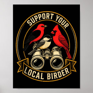 Affiche Cadeau de soutien de l'ornithologie à l'oiseleur l