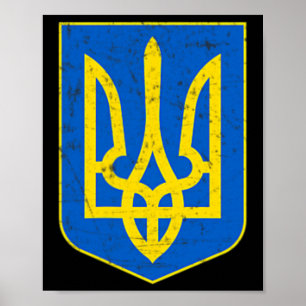 Affiche Cadeau de soutien du drapeau ukrainien de fierté B