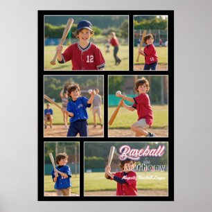 Affiche Cadeau de souvenir sportif Collage photo de baseba