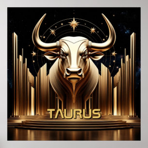Affiche Cadeau de temple de zodiaque du taureau Taureau As