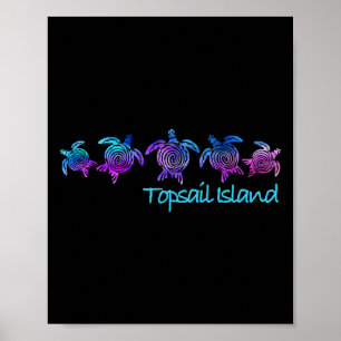 Affiche Cadeau de tortue tribale de conception de plage de