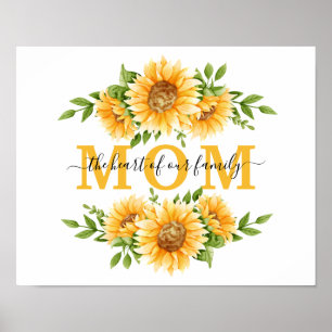 Affiche Cadeau de tournesols pour maman Fête des mères Ann