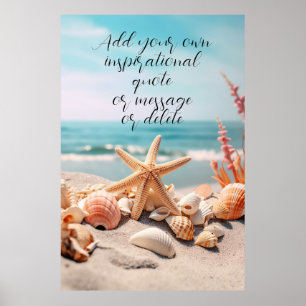 Affiche Cadeau de vacances personnalisé avec citation Surf