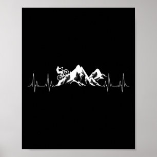 Affiche Cadeau de vélo de montagne cool Battement de cœur