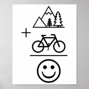 Affiche Cadeau de vélo de montagne drôle de vélo cyclisme