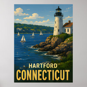 Affiche Cadeau de voyage à Hartford Connecticut