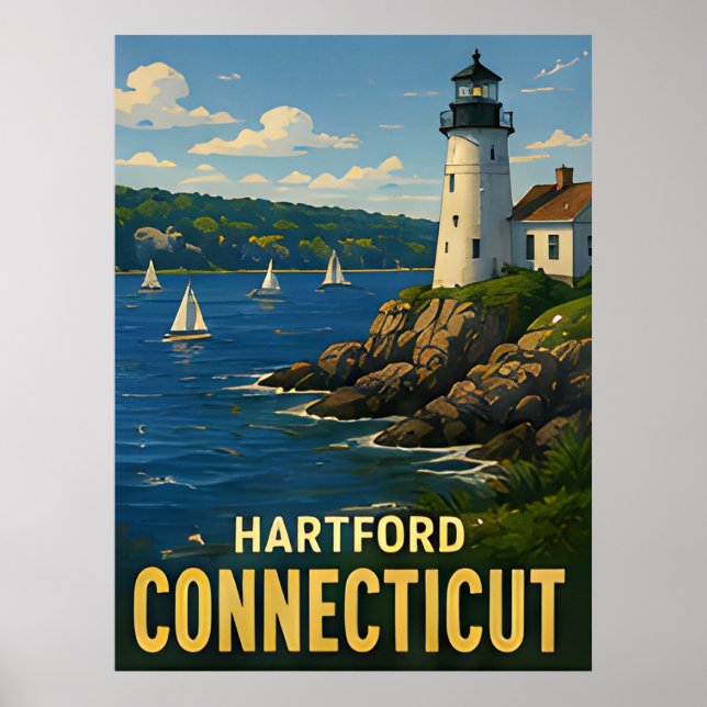 Affiche Cadeau de voyage à Hartford Connecticut (Devant)