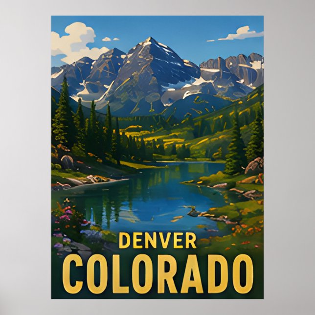Affiche Cadeau de voyage Denver Colorado (Devant)