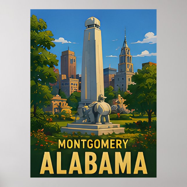 Affiche Cadeau de voyage Montgomery Alabama (Devant)