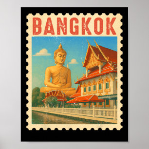 Affiche Cadeau de voyage Ngkok Thaïlande Bouddha Thaïlande