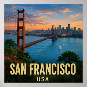 Affiche Cadeau de voyage San Francisco Californie Golden G