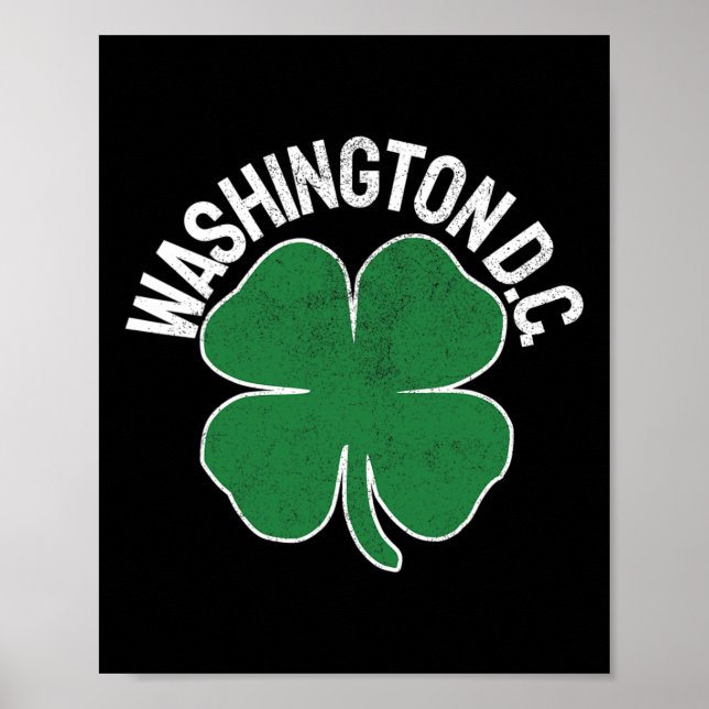 Affiche Cadeau de Washington D.c. Saint-Patrick Shamrock - (Devant)