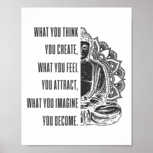 Affiche Cadeau de yoga bouddhisme mandala disant spirituel