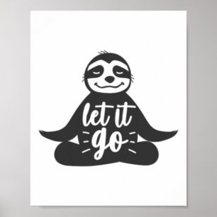 Affiche Cadeau de yoga de paresseux de laisser aller