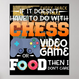 Affiche Cadeau d'échecs Jeu Vidéo D'Échecs Ou Conception