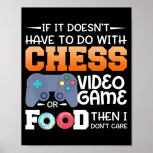 Affiche Cadeau d'échecs   Jeu Vidéo D'Échecs Ou Conception