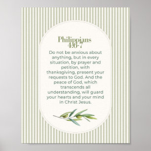 Affiche Cadeau d'encouragement chrétien Philippiens 4:6–7