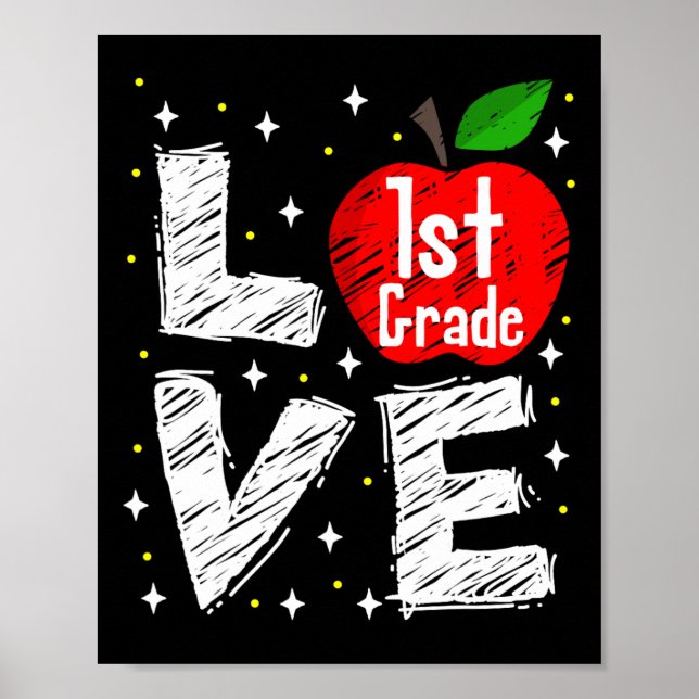 Affiche Cadeau d'enseignant de retour à l'école Fun Apple  (Devant)