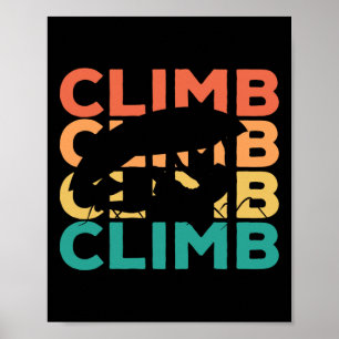 Affiche Cadeau d'escalade rétro vintage pour grimpeurs