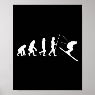 Affiche Cadeau d'évolution du ski Skieur de ski 